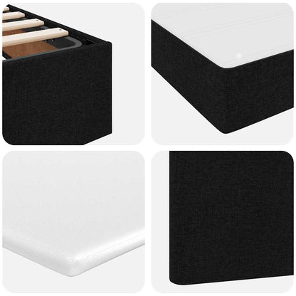 Letto con contenitore e materasso Nero 200 x 200 cm