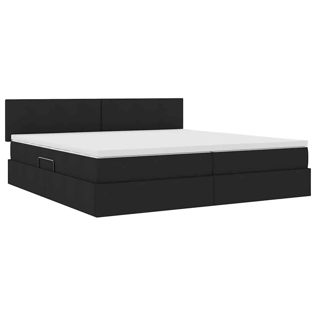Letto con contenitore e materasso Nero 200 x 200 cm | homemem39