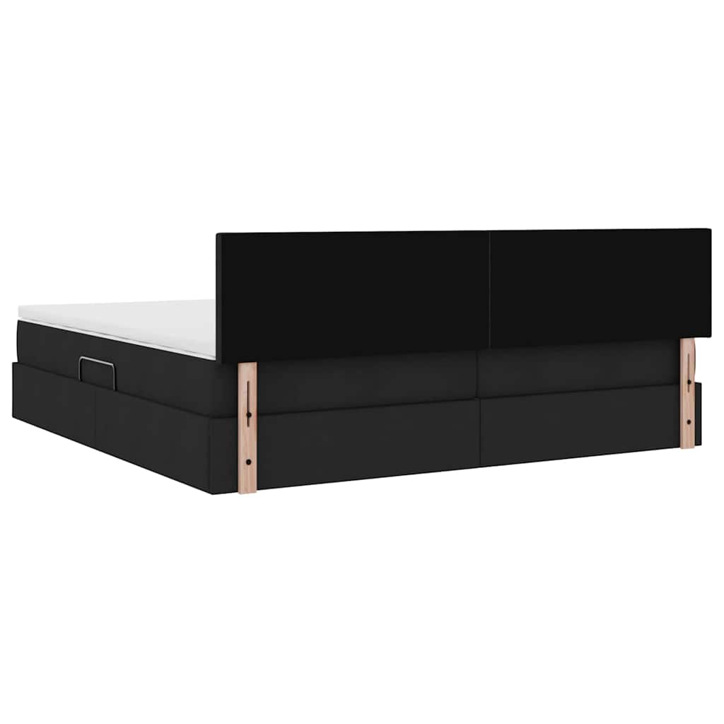 Letto con contenitore e materasso Nero 200 x 200 cm | homemem39
