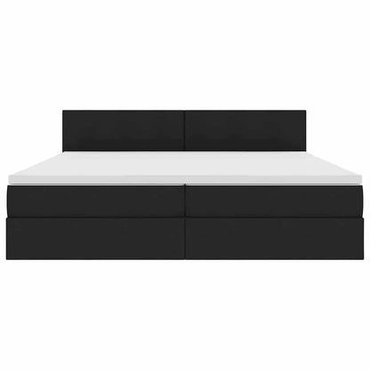 Letto con contenitore e materasso Nero 200 x 200 cm | homemem39