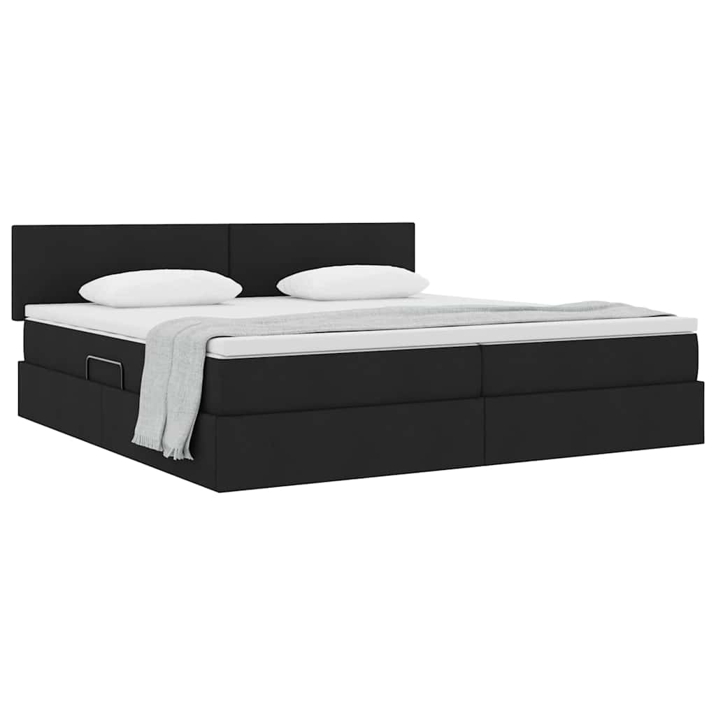Letto con contenitore e materasso Nero 200 x 200 cm | homemem39