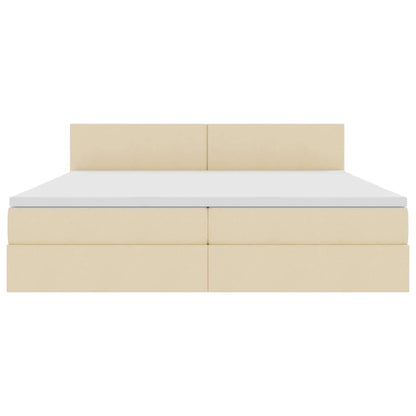 Letto con contenitore e materasso Crema 200 x 200 cm