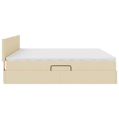 Letto con contenitore e materasso Crema 200 x 200 cm | homemem39