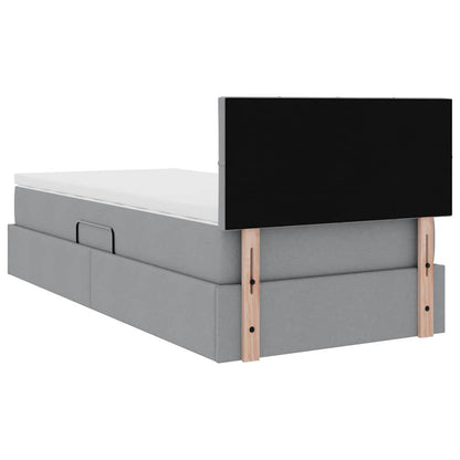 Letto con contenitore e materasso Grigio chiaro 90 x 200 cm