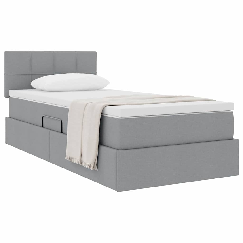 Letto con contenitore e materasso Grigio chiaro 90 x 200 cm | homemem39