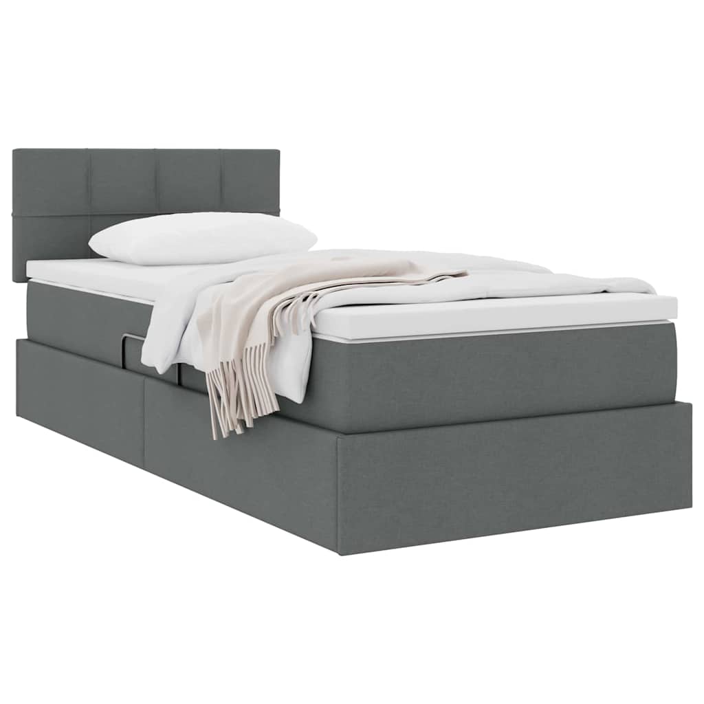 Letto con contenitore e materasso Grigio scuro 90 x 200 cm | homemem39
