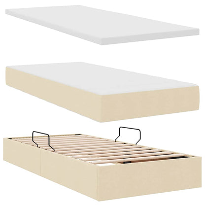 Letto con contenitore e materasso Crema 90 x 200 cm | homemem39