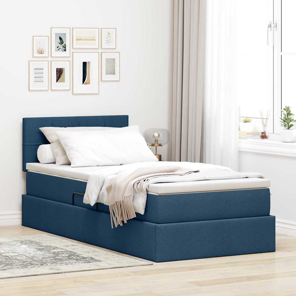 Letto con contenitore e materasso con materasso Blu 90 x 200 cm | homemem39