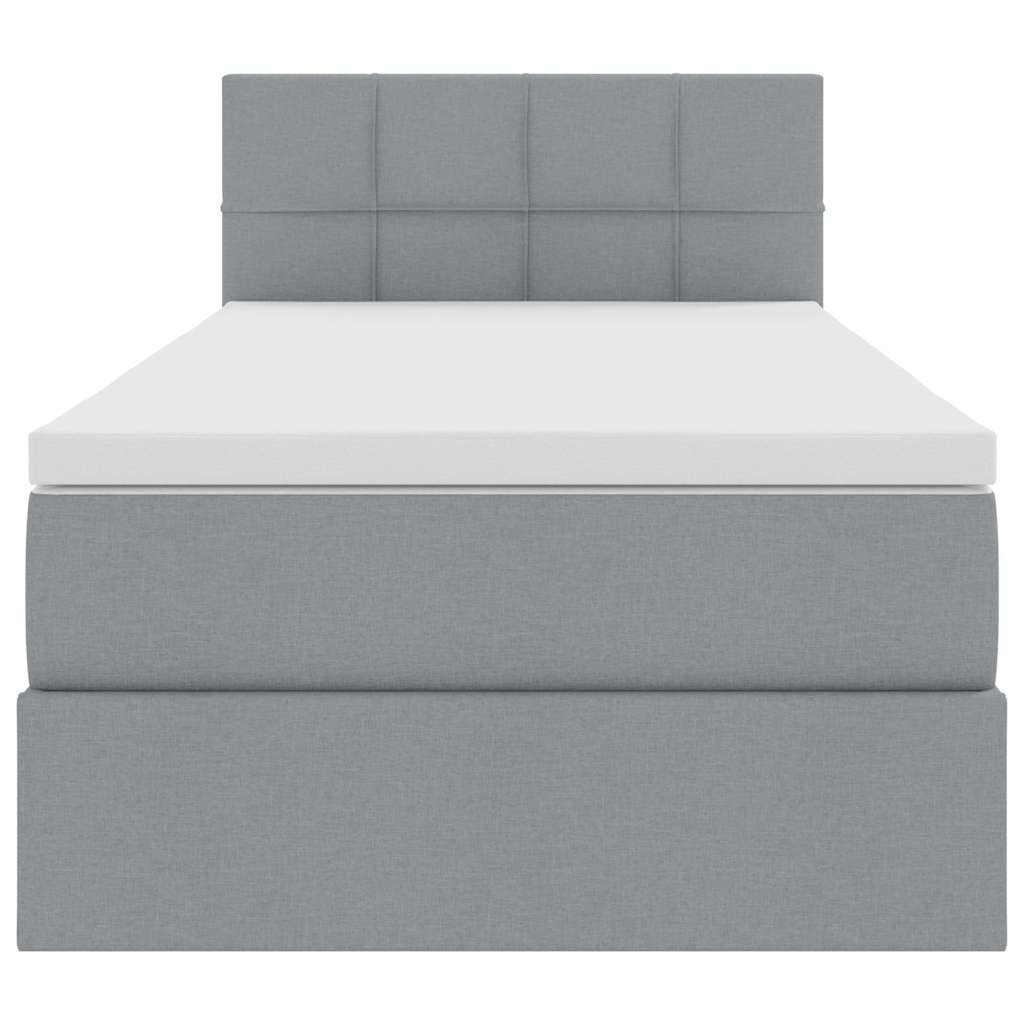Letto con contenitore e materasso Grigio chiaro 100 x 200 cm | homemem39