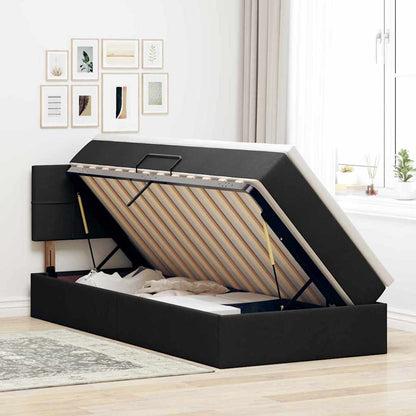 Letto con contenitore e materasso Nero 100 x 200 cm | homemem39