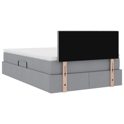 Letto con contenitore e materasso Grigio chiaro 120 x 190 cm