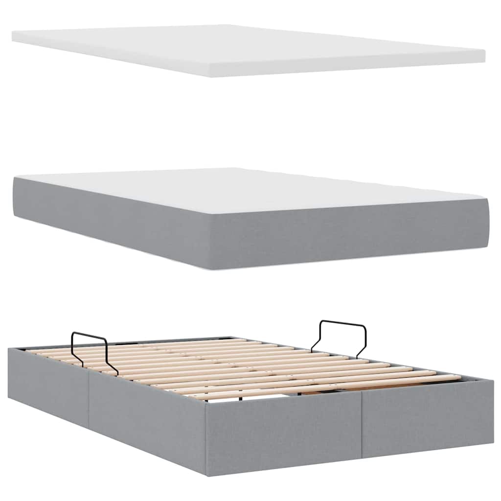 Letto con contenitore e materasso Grigio chiaro 120 x 190 cm | homemem39