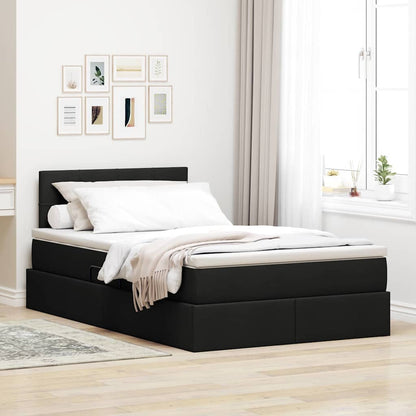 Letto con contenitore e materasso Nero 120 x 190 cm | homemem39