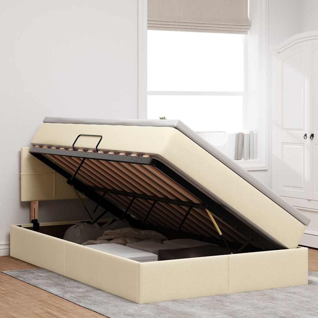Letto con contenitore e materasso Crema 120 x 190 cm | homemem39