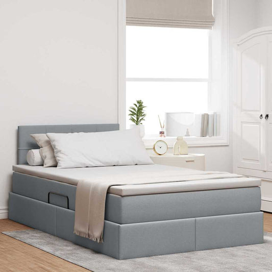Letto con contenitore e materasso Grigio chiaro 120 x 200 cm | homemem39