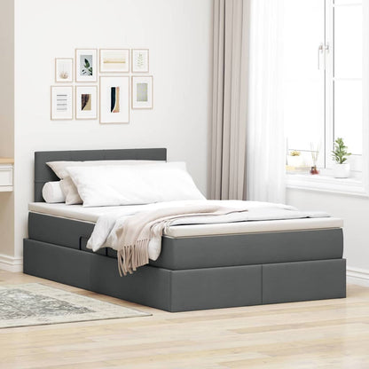 Letto con contenitore e materasso Grigio scuro 120 x 200 cm | homemem39