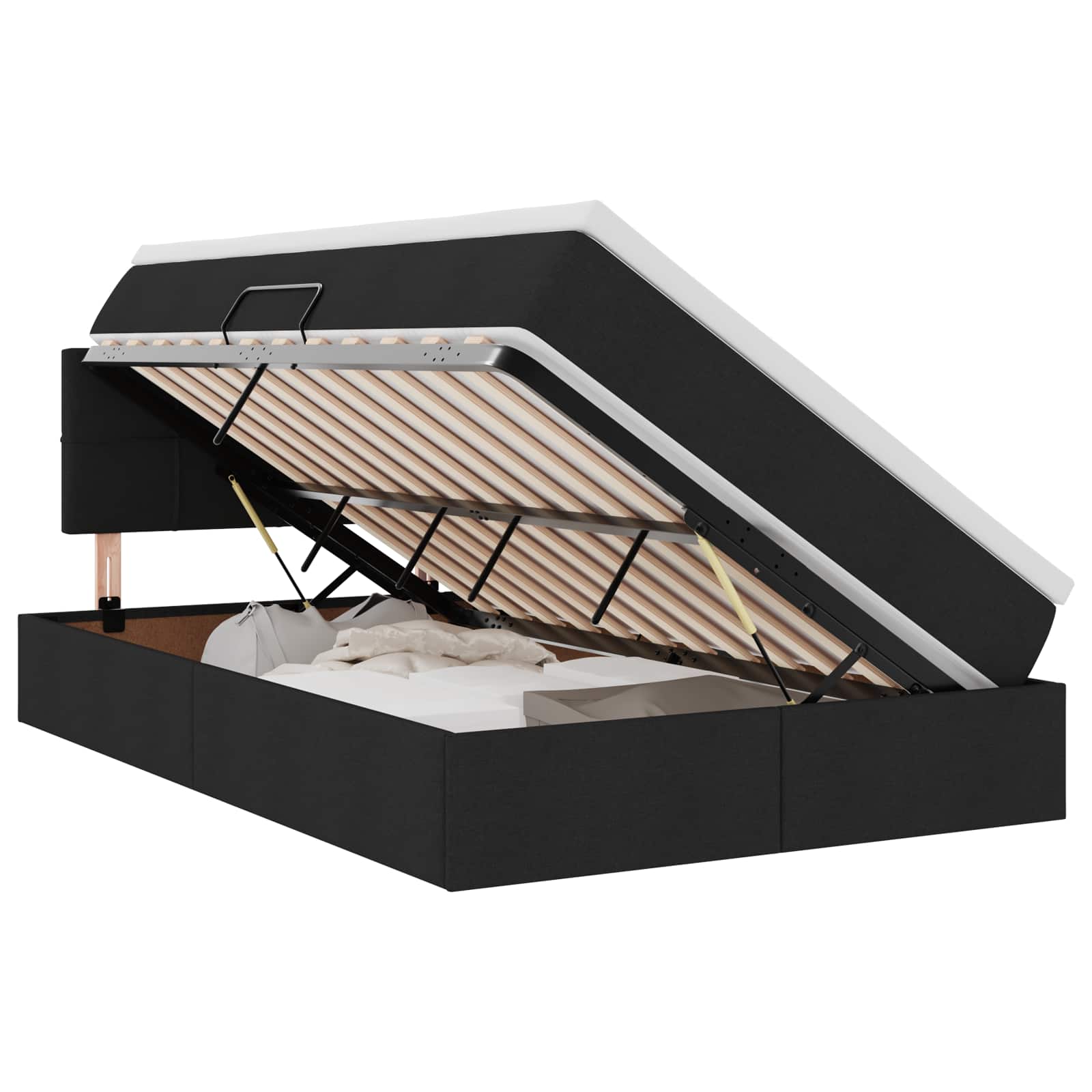 Letto con contenitore e materasso Nero 120 x 200 cm | homemem39