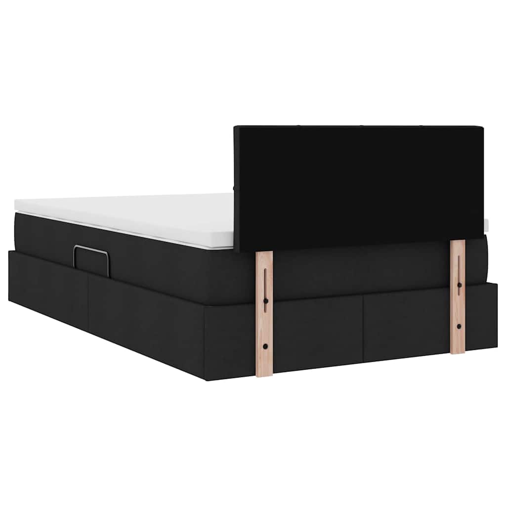 Letto con contenitore e materasso Nero 120 x 200 cm