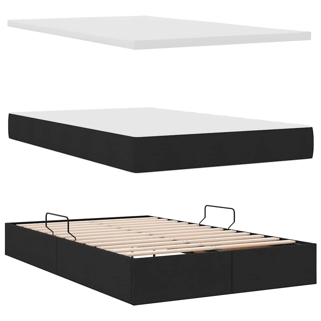 Letto con contenitore e materasso Nero 120 x 200 cm | homemem39