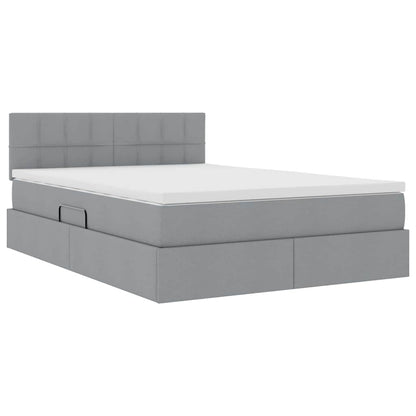 Letto con contenitore e materasso Grigio chiaro 140 x 200 cm | homemem39