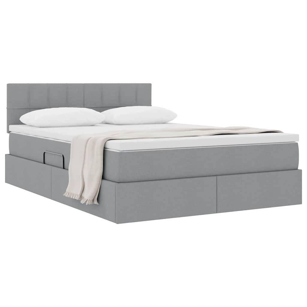 Letto con contenitore e materasso Grigio chiaro 140 x 200 cm | homemem39