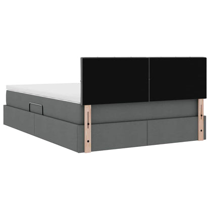 Letto con contenitore e materasso Grigio scuro 140 x 200 cm