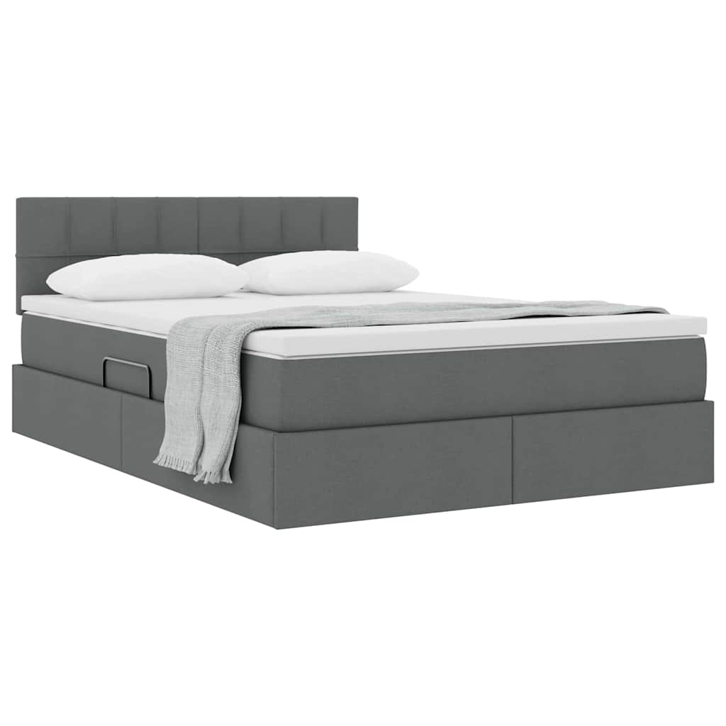 Letto con contenitore e materasso Grigio scuro 140 x 200 cm | homemem39