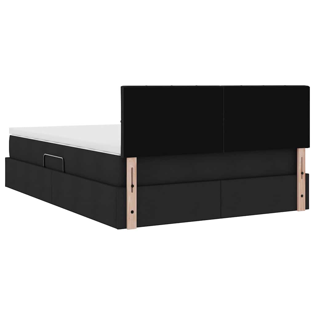 Letto con contenitore e materasso Nero 120 x 200 cm