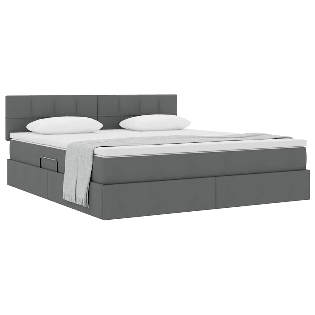 Letto con contenitore e materasso Grigio scuro 160 x 200 cm | homemem39