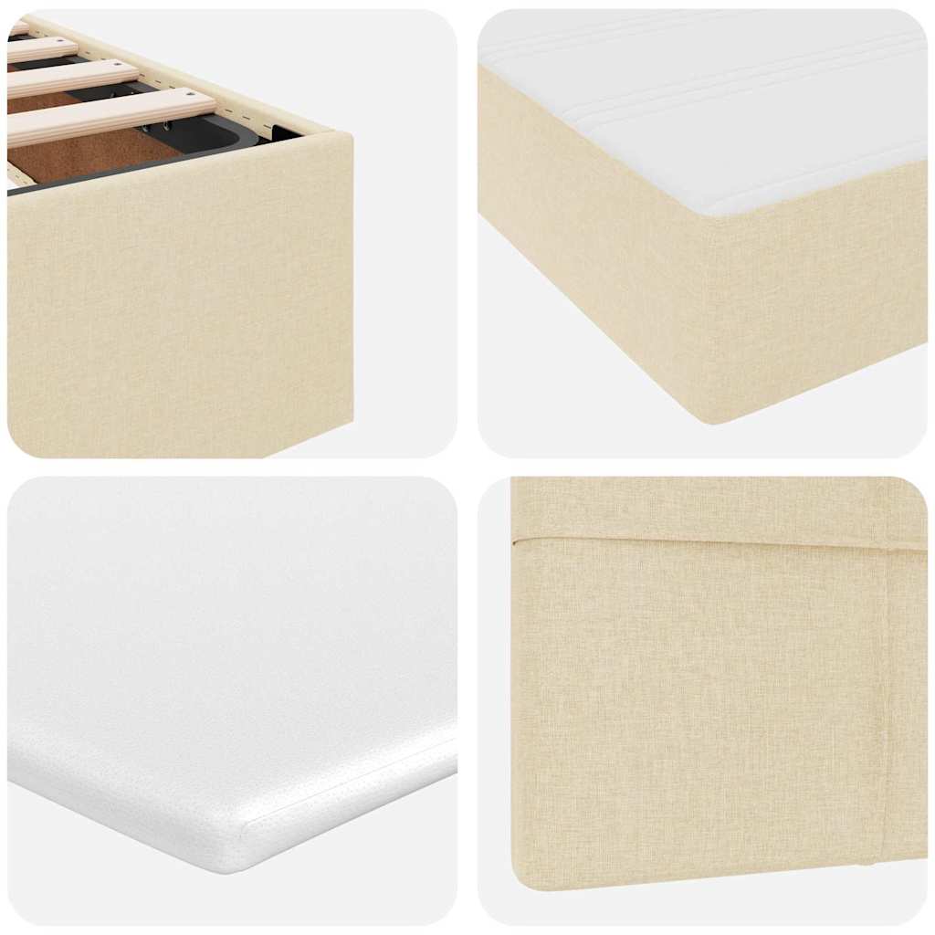 Letto con contenitore e materasso Crema 160 x 200 cm