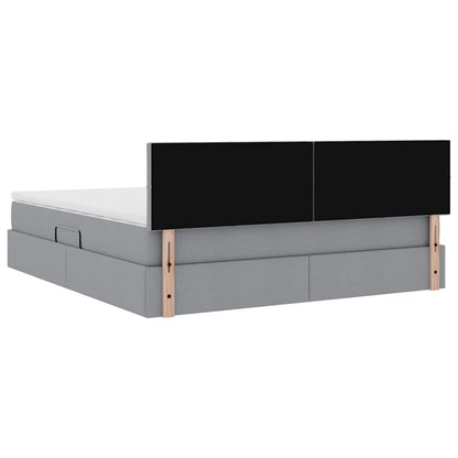 Letto con contenitore e materasso Grigio chiaro 180 x 200 cm