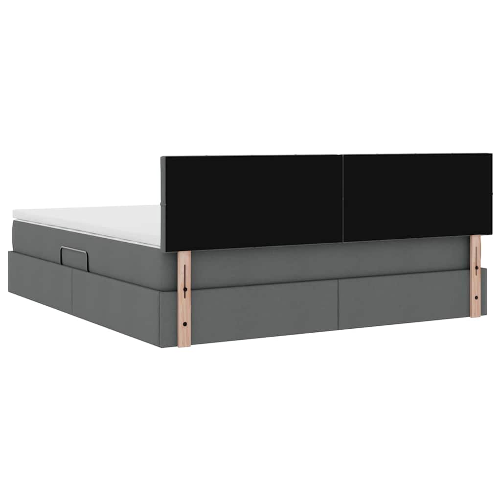 Letto con contenitore e materasso Grigio scuro 180 x 200 cm