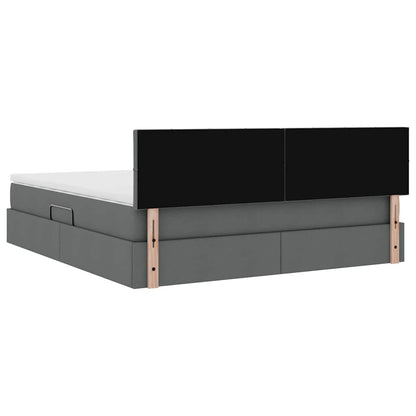 Letto con contenitore e materasso Grigio scuro 180 x 200 cm