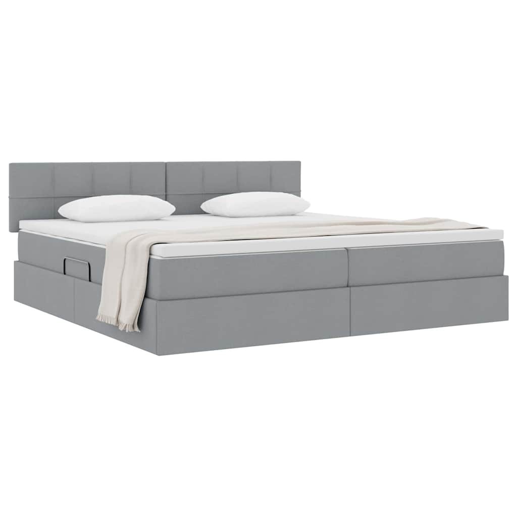 Letto con contenitore e materasso Grigio chiaro 200 x 200 cm | homemem39