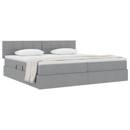 Letto con contenitore e materasso Grigio chiaro 200 x 200 cm | homemem39