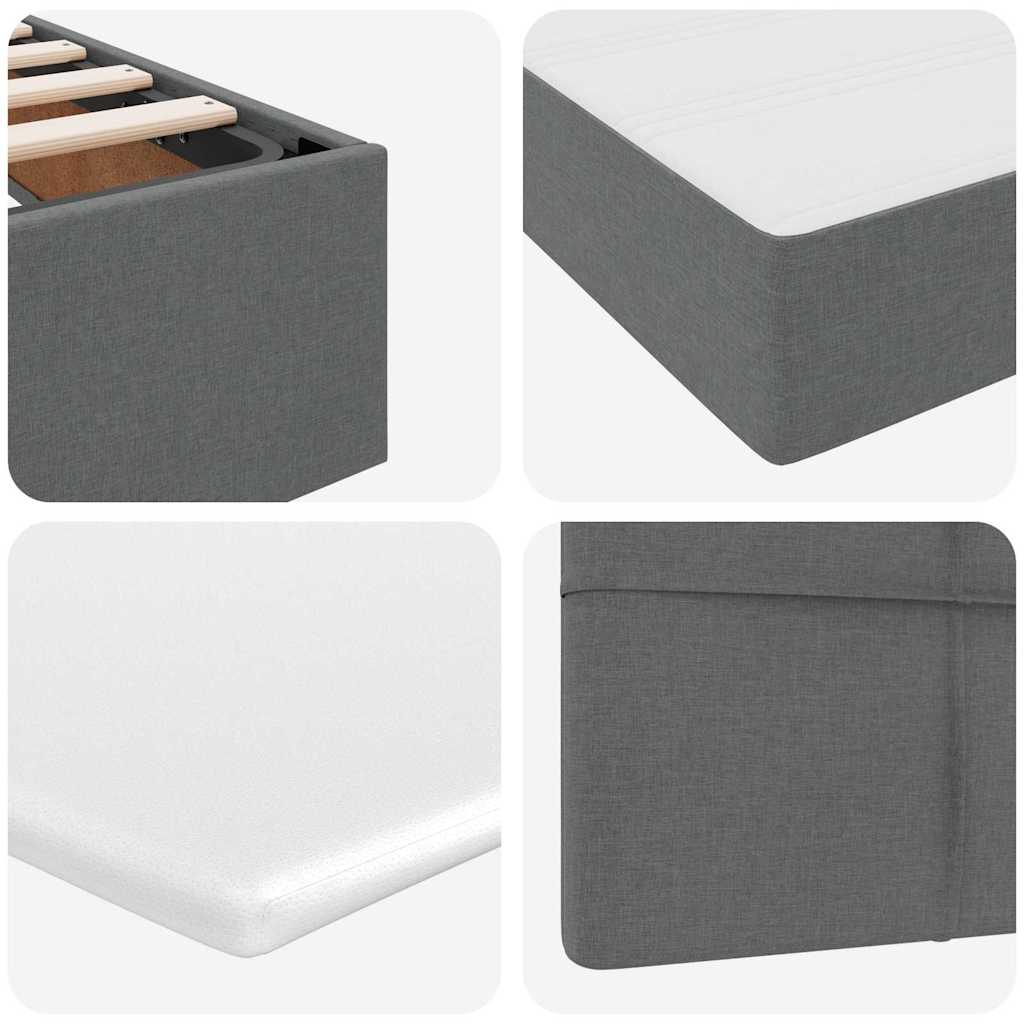 Letto con contenitore e materasso Grigio scuro 200 x 200 cm