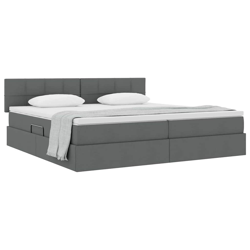 Letto con contenitore e materasso Grigio scuro 200 x 200 cm | homemem39
