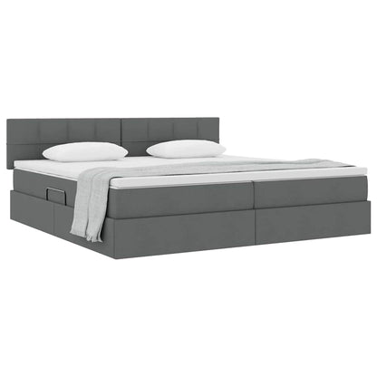 Letto con contenitore e materasso Grigio scuro 200 x 200 cm | homemem39