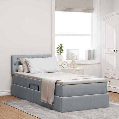 Letto con contenitore e materasso Grigio chiaro 90 x 190 cm | homemem39
