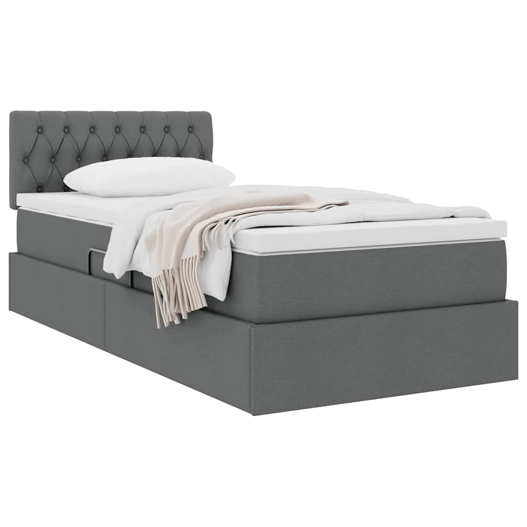 Letto con contenitore e materasso Grigio scuro 90 x 190 cm | homemem39