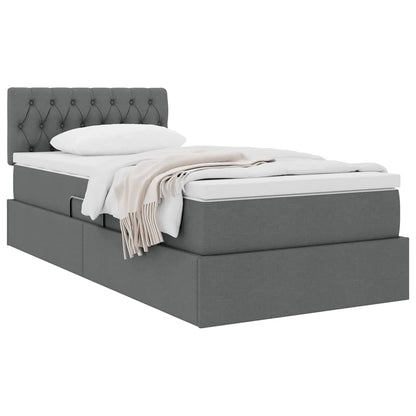 Letto con contenitore e materasso Grigio scuro 90 x 190 cm | homemem39