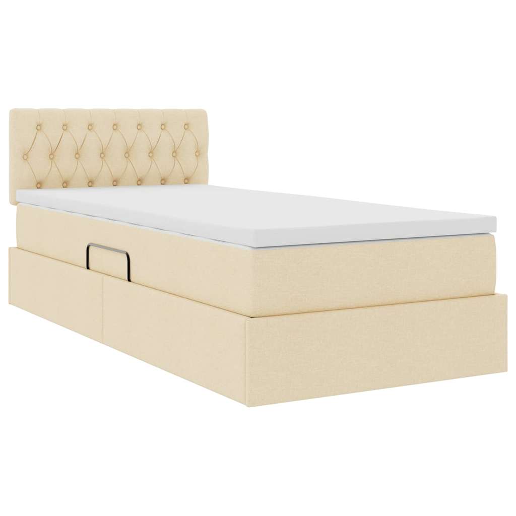 Letto con contenitore e materasso Crema 90 x 190 cm | homemem39