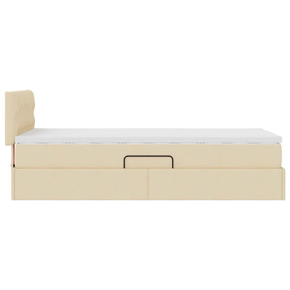 Letto con contenitore e materasso Crema 90 x 190 cm Velluto | homemem39