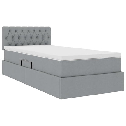 Letto con contenitore e materasso Grigio chiaro 90 x 200 cm | homemem39