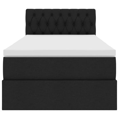 Letto con contenitore e materasso con testiera Nero 90 x 200 cm | homemem39