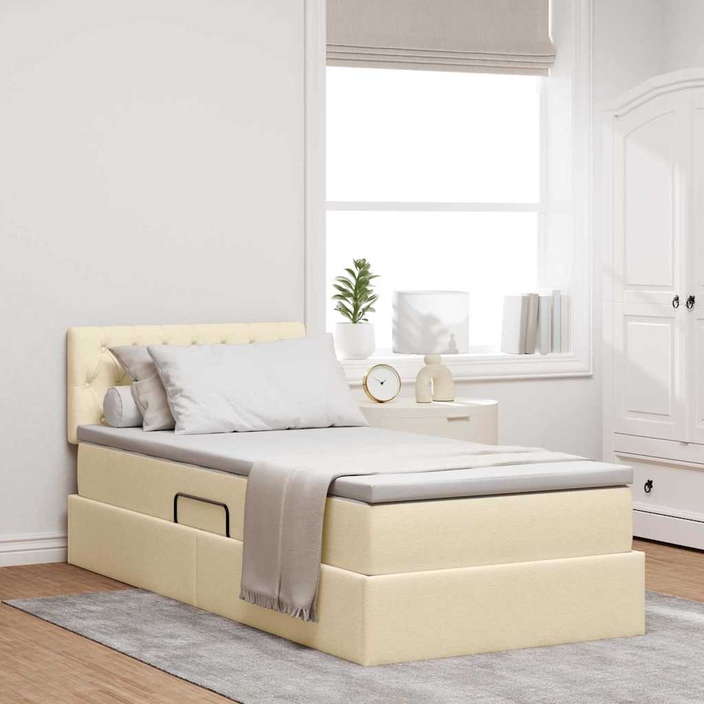 Letto con contenitore e materasso Crema 90 x 200 cm | homemem39