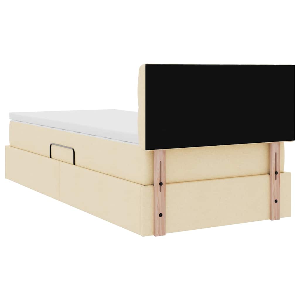 Letto con contenitore e materasso Crema 90 x 200 cm