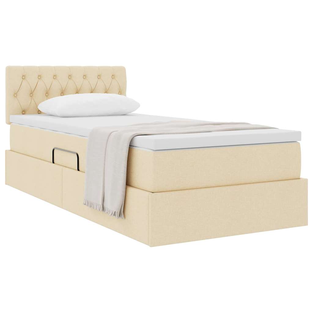 Letto con contenitore e materasso Crema 90 x 200 cm | homemem39
