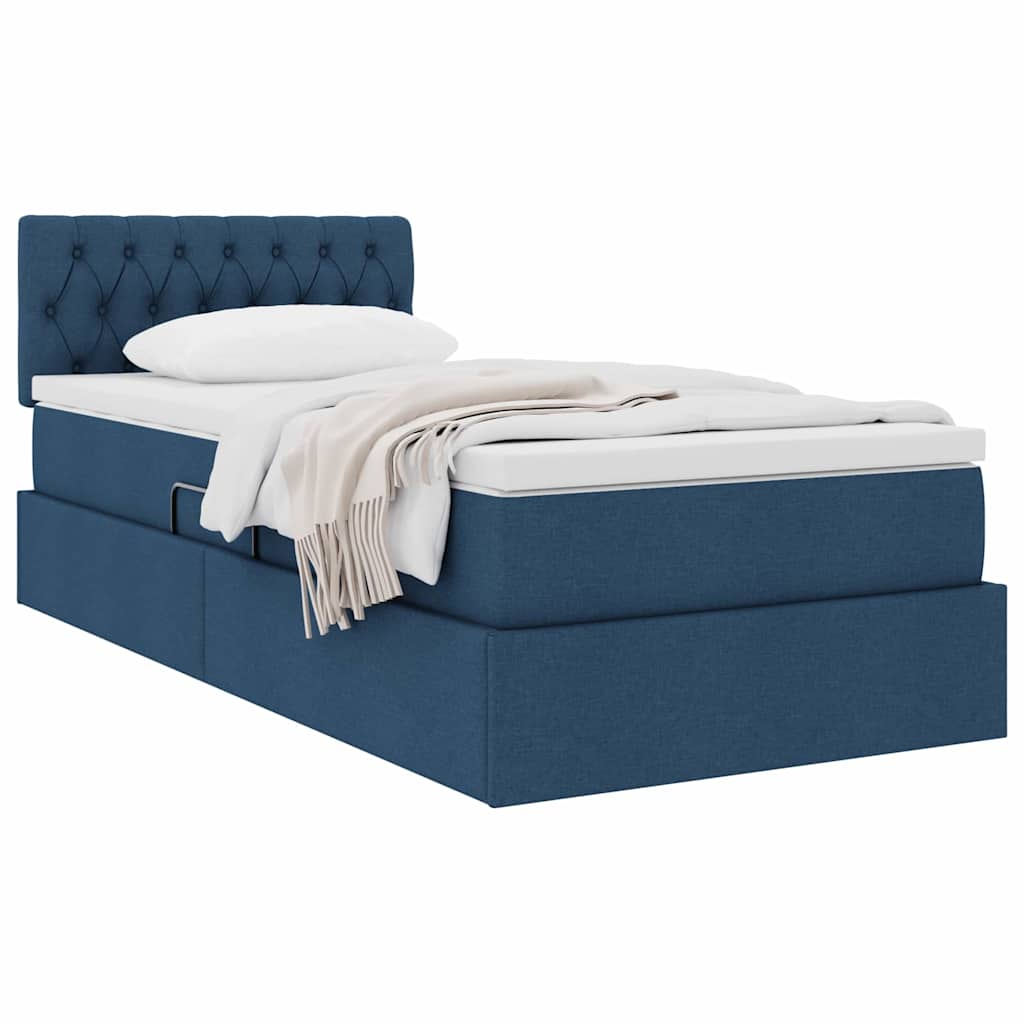Letto con contenitore e materasso con materasso Blu 90 x 200 cm | homemem39