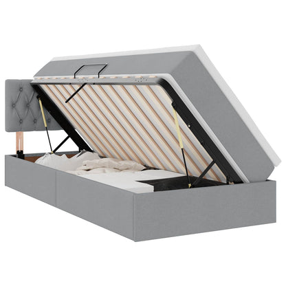 Letto con contenitore e materasso Grigio chiaro 100 x 200 cm | homemem39